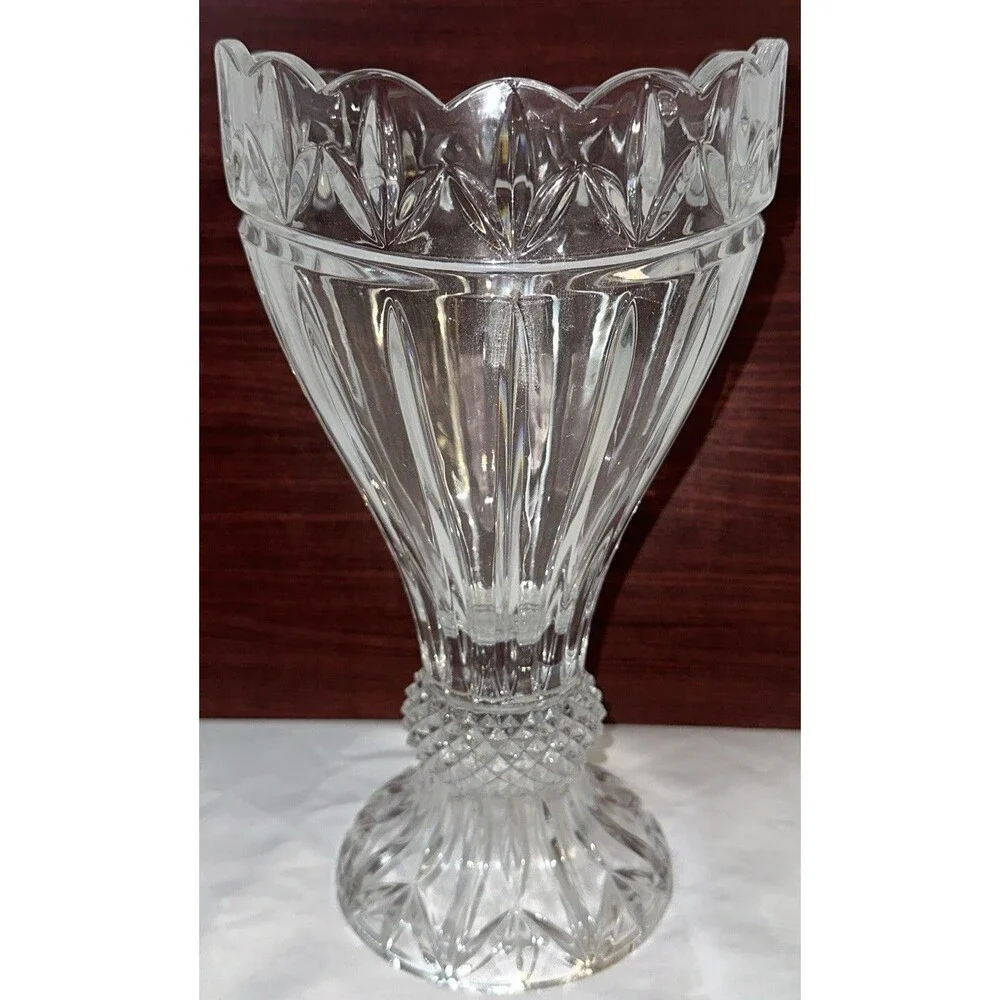 Shannon by Godinger Olympia Large 24% Lead Crystal Vase Centerpiece 11.5
